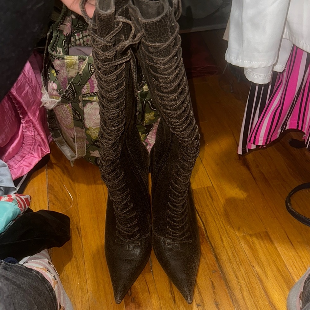 Jeffrey Campbell pointed leather boots